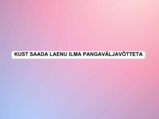 kust saada laenu ilma pangaväljavõtteta