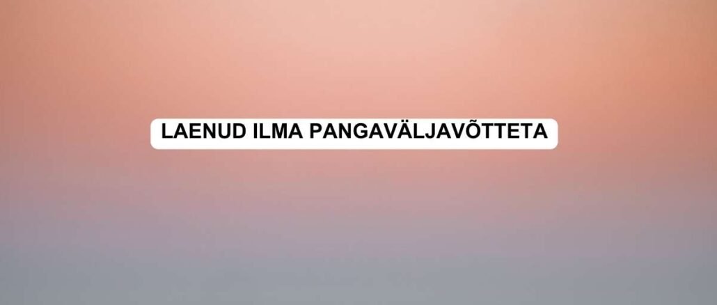 laenud ilma pangaväljavõtteta