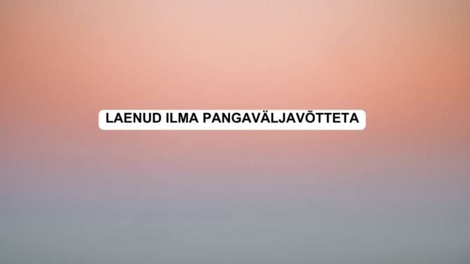 laenud ilma pangaväljavõtteta